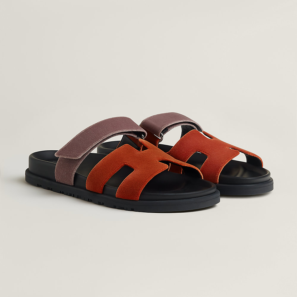 CHYPRE SANDAL IN FIRE ORANGE SUEDE